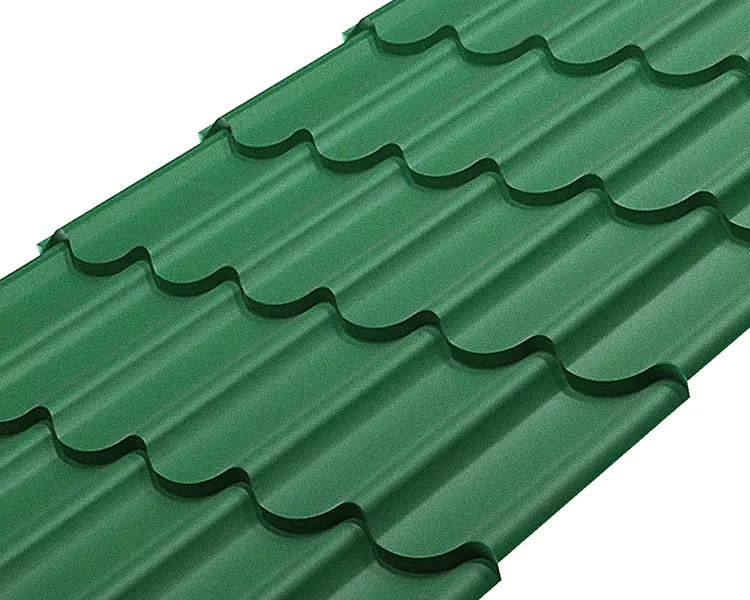 Металлочерепица СМ классик Rooftop Бархат – RAL 6005: зеленый мох