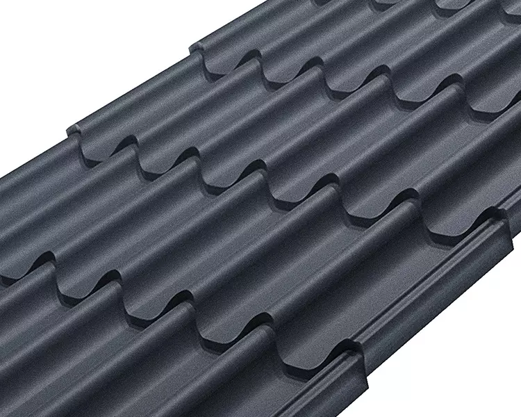 Металлочерепица Элит классик Rooftop Бархат – RAL 7024: серый графит