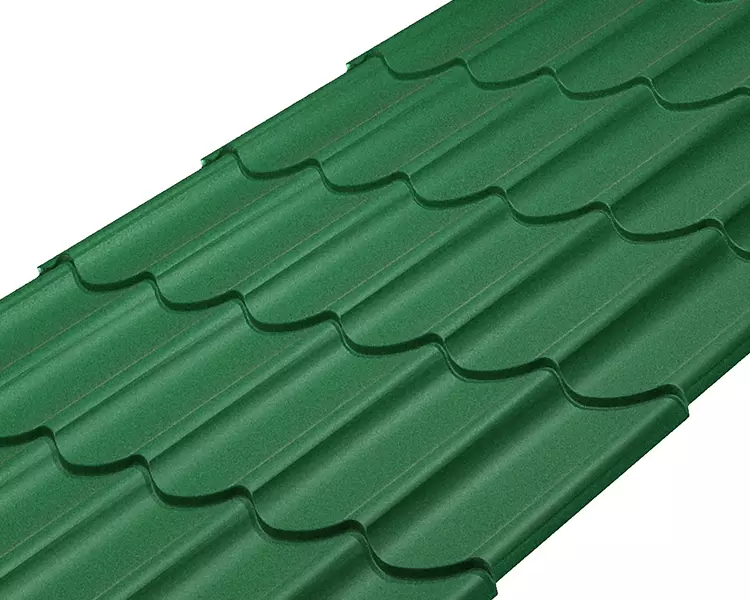 Металлочерепица Классик Rooftop Бархат  – RAL 6005: зеленый мох
