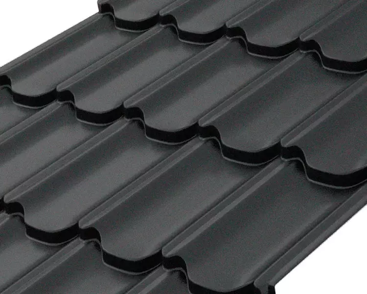 Металлочерепица Квинта Плюс (Kvinta plus) Rooftop Бархат – RAL 9005: интенсивный черный