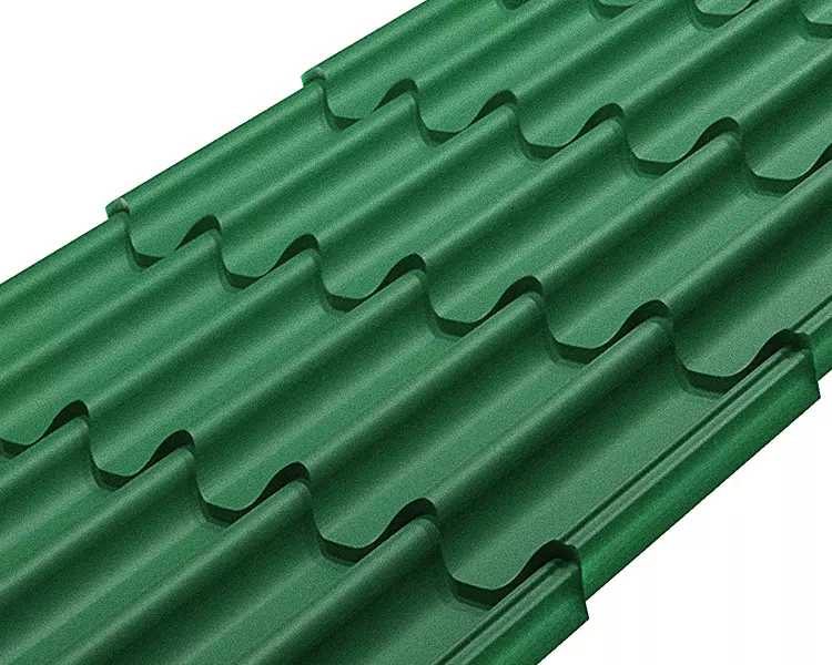 Металлочерепица Элит классик Rooftop Бархат – RAL 6005: зеленый мох