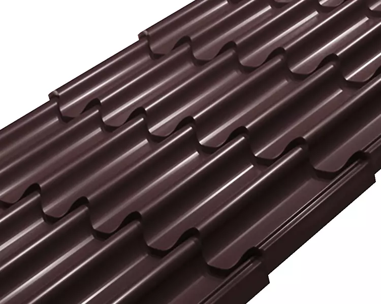 Металлочерепица Элит классик Rooftop Шёлк – RAL 8017: шоколадно-коричневый