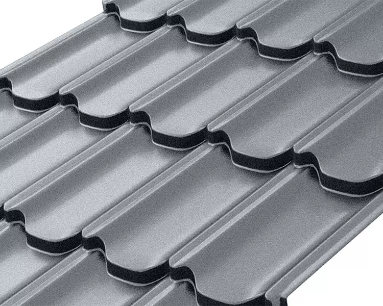 Металлочерепица Квинта Плюс (Kvinta plus) Rooftop Бархат – RAL 7024: серый графит