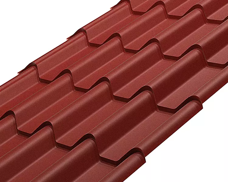 Металлочерепица Банга Rooftop Бархат – RAL 3005: винно-красный