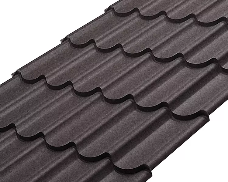 Металлочерепица СМ классик Rooftop Бархат – RAL 8019: серо-коричневый
