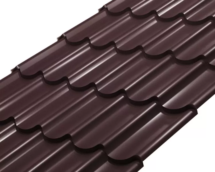 Металлочерепица СМ классик Rooftop Шёлк – RAL 8017: шоколадно-коричневый