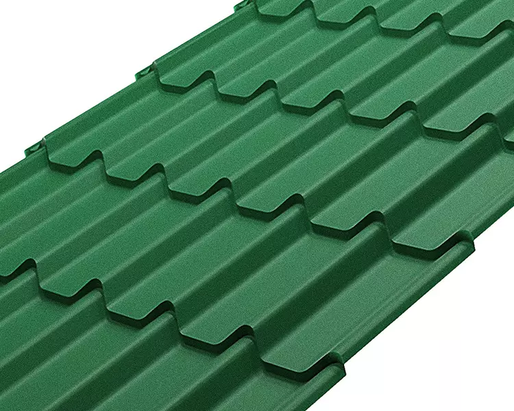 Металлочерепица Классик Люкс Rooftop Бархат – RAL 6005: зеленый мох