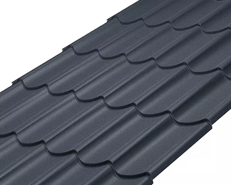 Металлочерепица Классик Rooftop Бархат  – RAL 7024: серый графит