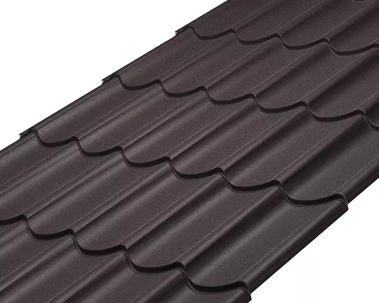 Металлочерепица Классик Rooftop Бархат  – RAL 8019: серо-коричневый