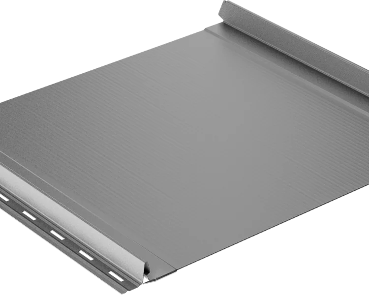 Самозащелкивающаяся кровля EasyRoof 484 с карнизным подгибом и с ребрами жесткости Rooftop Бархат – RAL 7016: серый антрацит