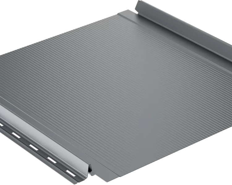 Самозащелкивающаяся кровля EasyRoof 484 с карнизным подгибом Rooftop Кашемир – RAL 7024: серый графит