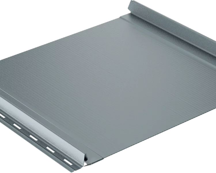 Самозащелкивающаяся кровля EasyRoof 484 с карнизным подгибом и с ребрами жесткости Rooftop Бархат – RAL 7024: серый графит