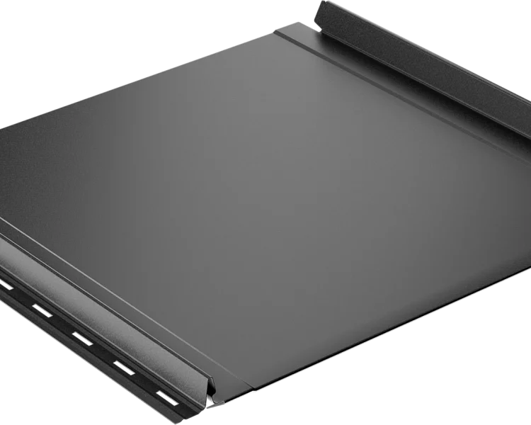 Самозащелкивающаяся кровля EasyRoof 484 с карнизным подгибом Rooftop Бархат – RAL 9005: интенсивный черный