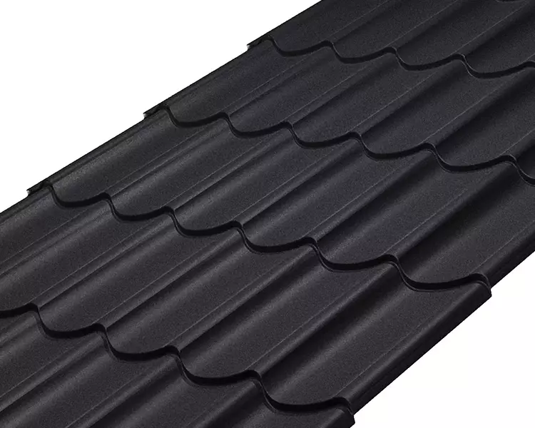 Металлочерепица Классик Rooftop Бархат  – RAL 9005: интенсивный черный