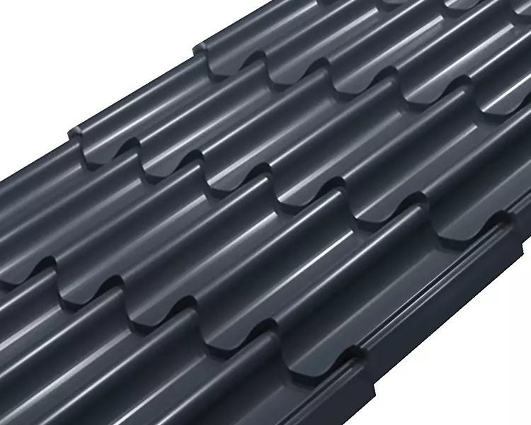 Металлочерепица Элит классик Rooftop Шёлк – RAL 7024: серый графит