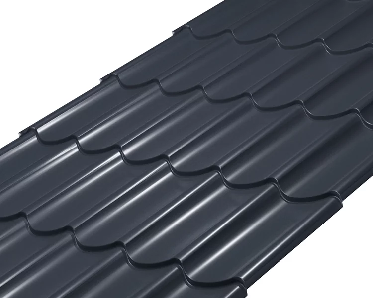 Металлочерепица Классик Rooftop Шёлк – RAL 7024: серый графит