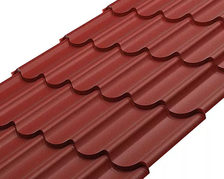 Металлочерепица СМ классик Rooftop Бархат – RAL 3005: винно-красный