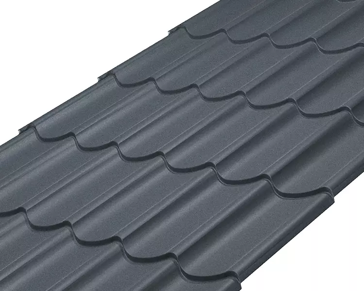 Металлочерепица Классик Rooftop Бархат  – RAL 7011: стальной серый