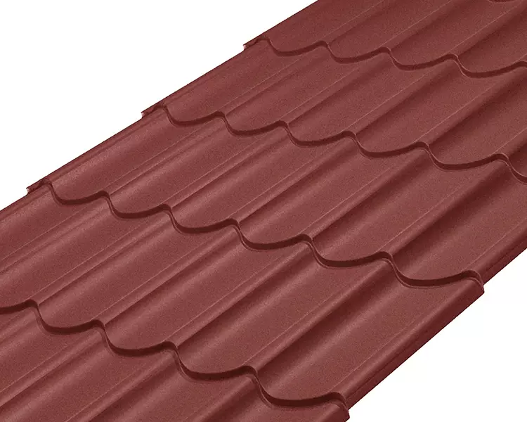 Металлочерепица Классик Rooftop Бархат  – RAL 8004: медно-коричневый